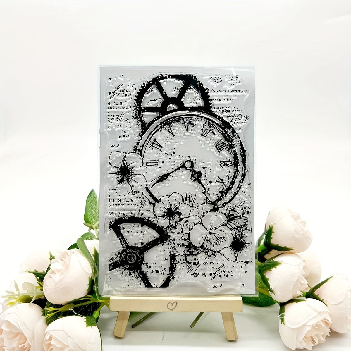 Clock Stamp Painting Tool DIY Scrapbook Decoration Silicone Stamp