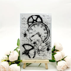 Clock Stamp Painting Tool DIY Scrapbook Decoration Silicone Stamp