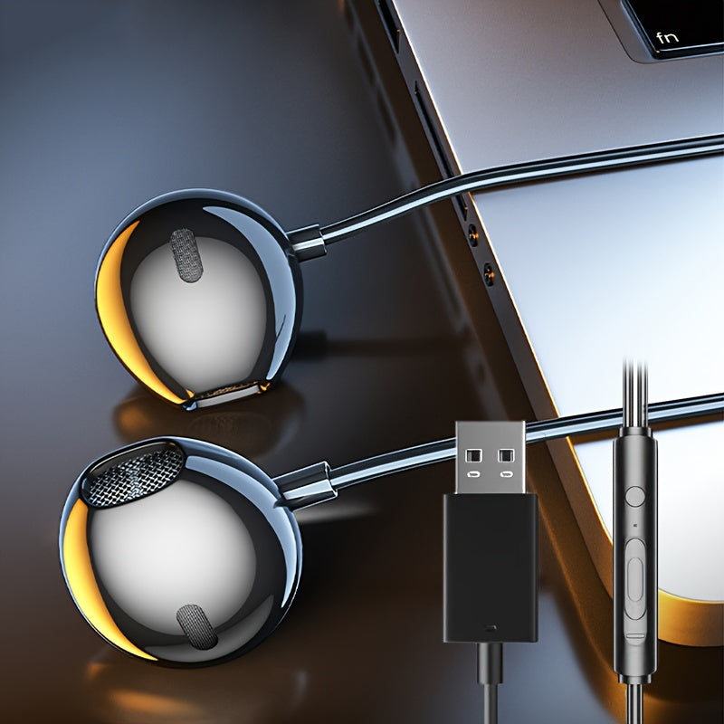 Wired Computer Game E sports Earphones USB Interface In ear Headphone