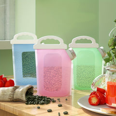 Silicone Reusable Storage Bag Handle Pour Spout Leak Proof Freezer Bag