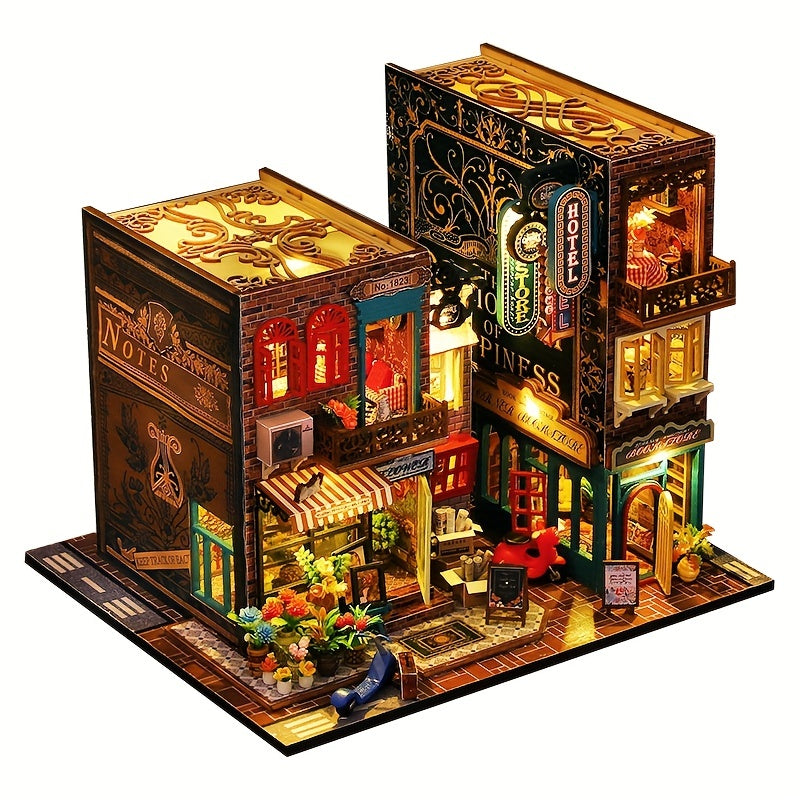 3D Puzzle Dollhouse Mini Doll House DIY Kit with Furniture Wooden