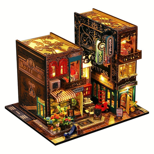 3D Puzzle Dollhouse Mini Doll House DIY Kit with Furniture Wooden