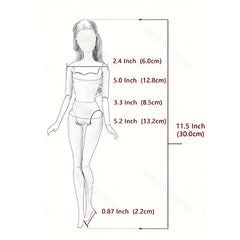 30-Piece Doll Outfit Set for 11.5" Dolls