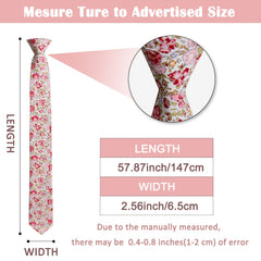 Women Floral Neck Tie 6 Printed Skinny Tie Floral Print Tie Great For Weddings