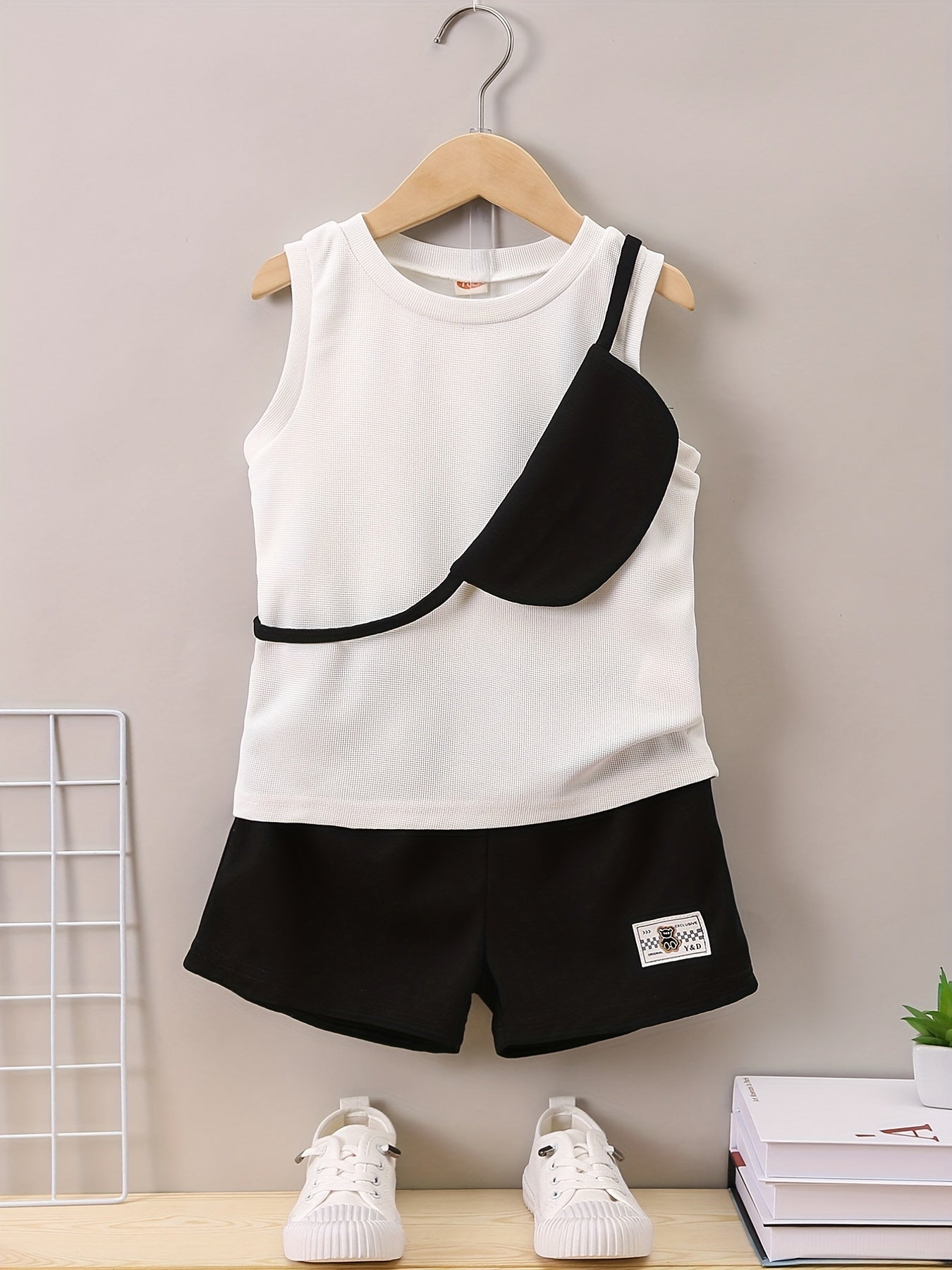 Boys Tank Top & Shorts & Crossbody Bag Summer Set