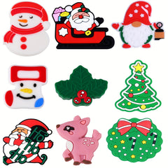 9pcs Christmas Silicone Focal Beads for Keychain Necklace Bracelet