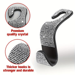 Bling Rhinestone Car Seat Hooks 4 Pack