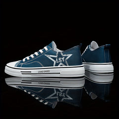 Men's Star Print Canvas Low Top Sneaker