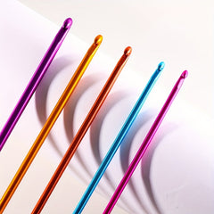 11pcs Aluminum Multicolor Tunisian Metal Crochet Hook Set For Beginners
