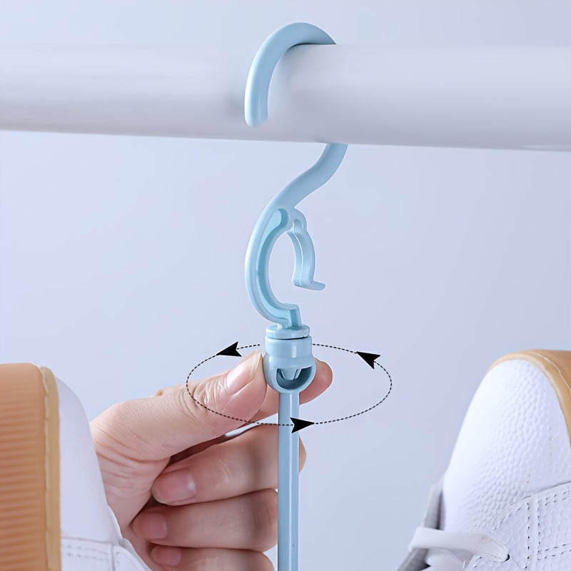 4pcs Windproof Double Hook Balcony Shoe Rack