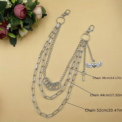 Layered Pants Chain Hip Hop Rings Pendent Waist Chain for Women