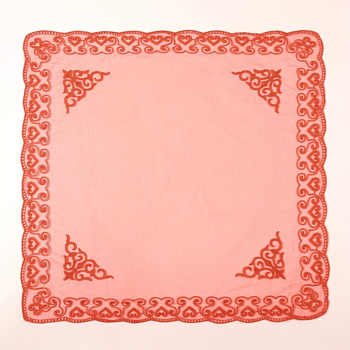 Boho Square Scarf Lace Embroidery Bandana Women Neckerchief Decorative Shawl