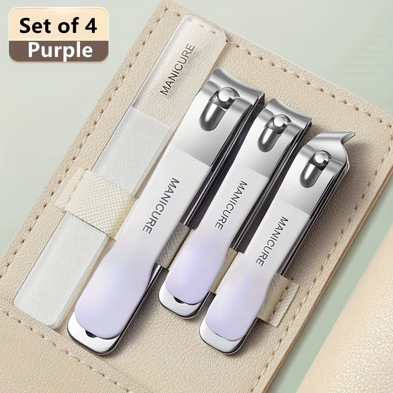 10pcs Nail Clipper & Ear Spoon Set Stainless Steel Nail Trimming Tools