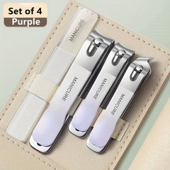 10pcs Nail Clipper & Ear Spoon Set Stainless Steel Nail Trimming Tools