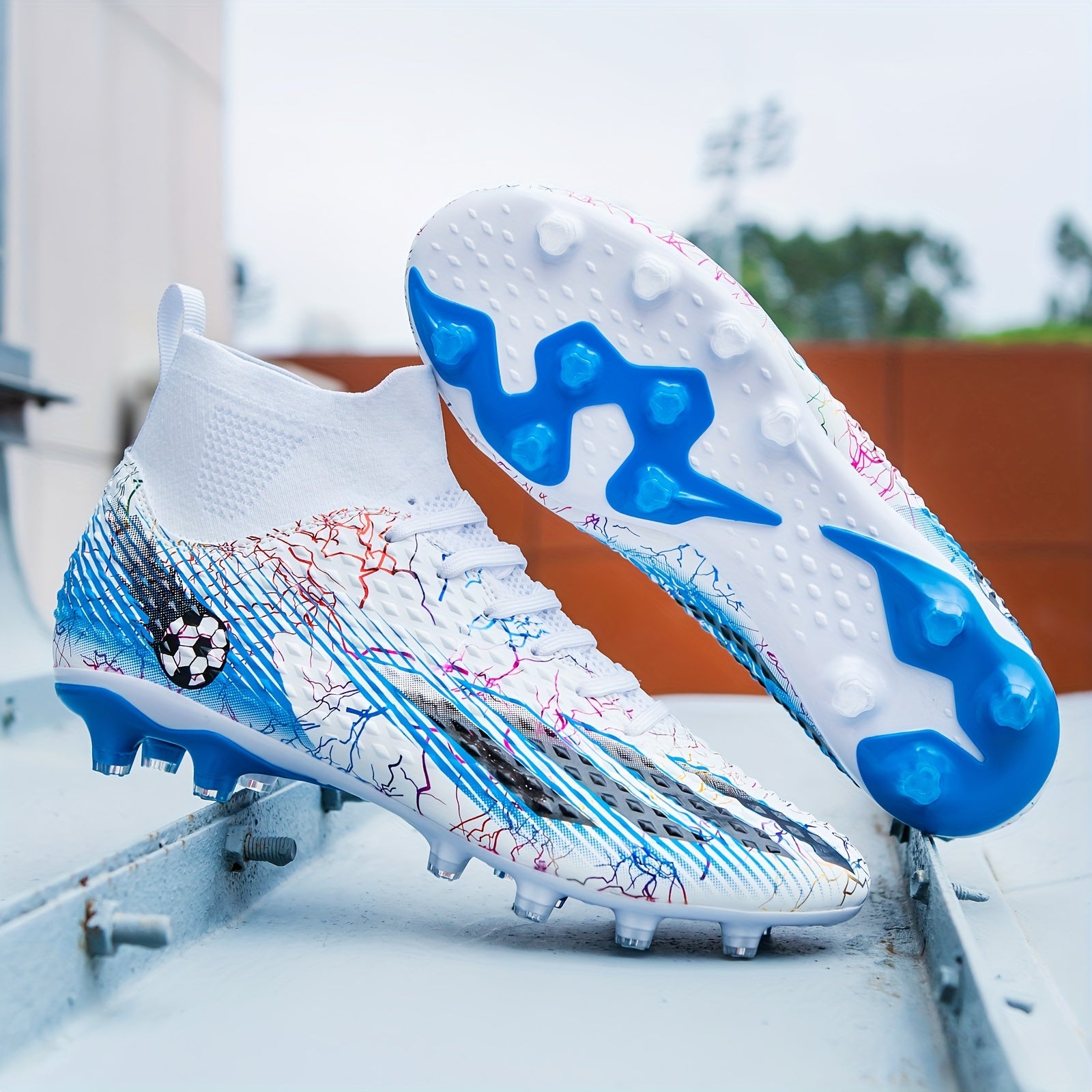 Youth Non Slip Football Cleat w/ Spikes Outdoor Soccer Shoes