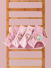 4pcs Kid's Cotton Comfy Panties Girl's Cartoon Princess Underwear Briefs