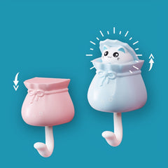 Cute Kitten Coat Hook with Punch-Free Installation