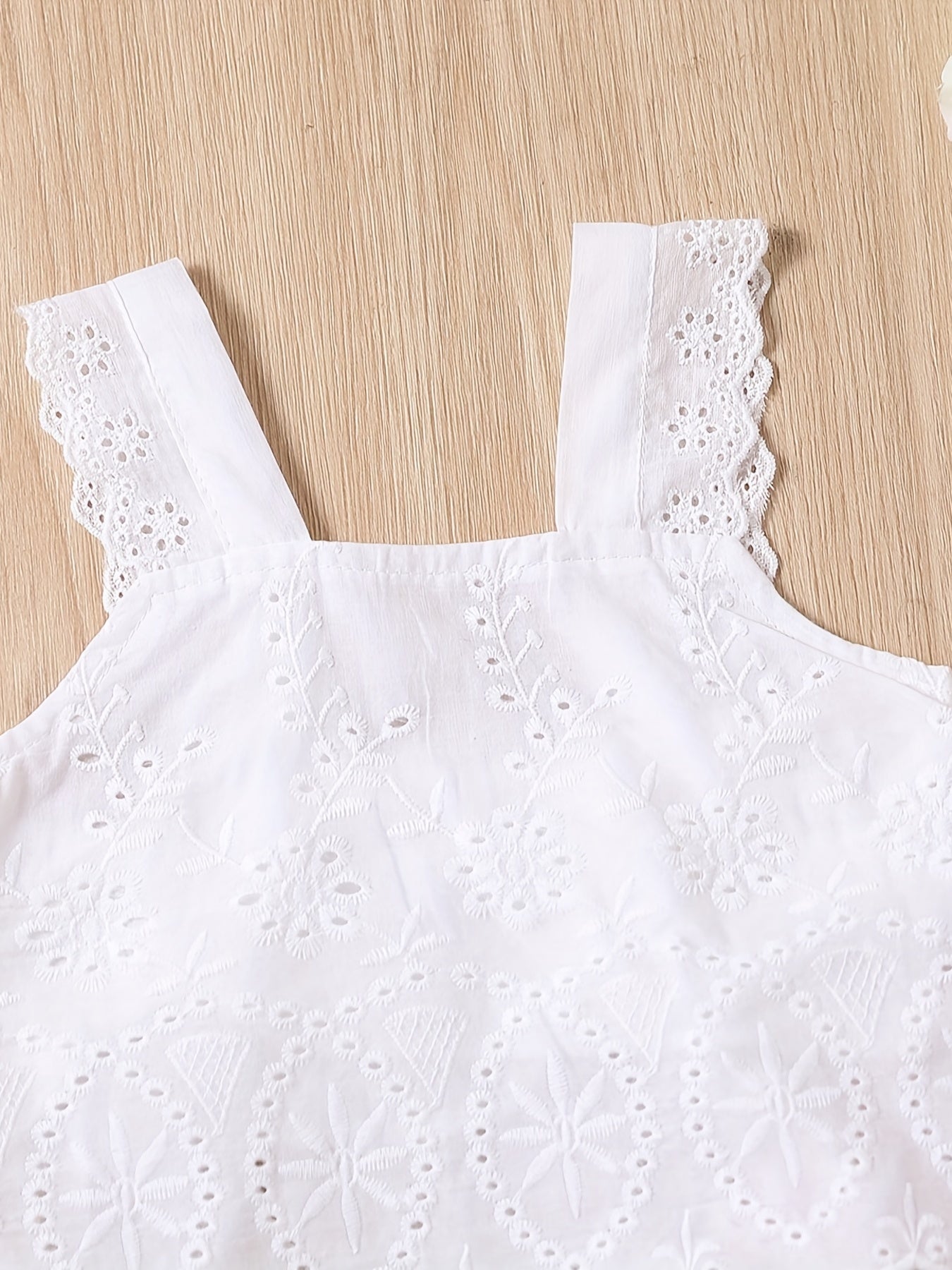 Toddler Girls Lace Crop Top & Wide Leg Pants Set Kids Summer Clothes
