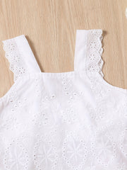 Toddler Girls Lace Crop Top & Wide Leg Pants Set Kids Summer Clothes