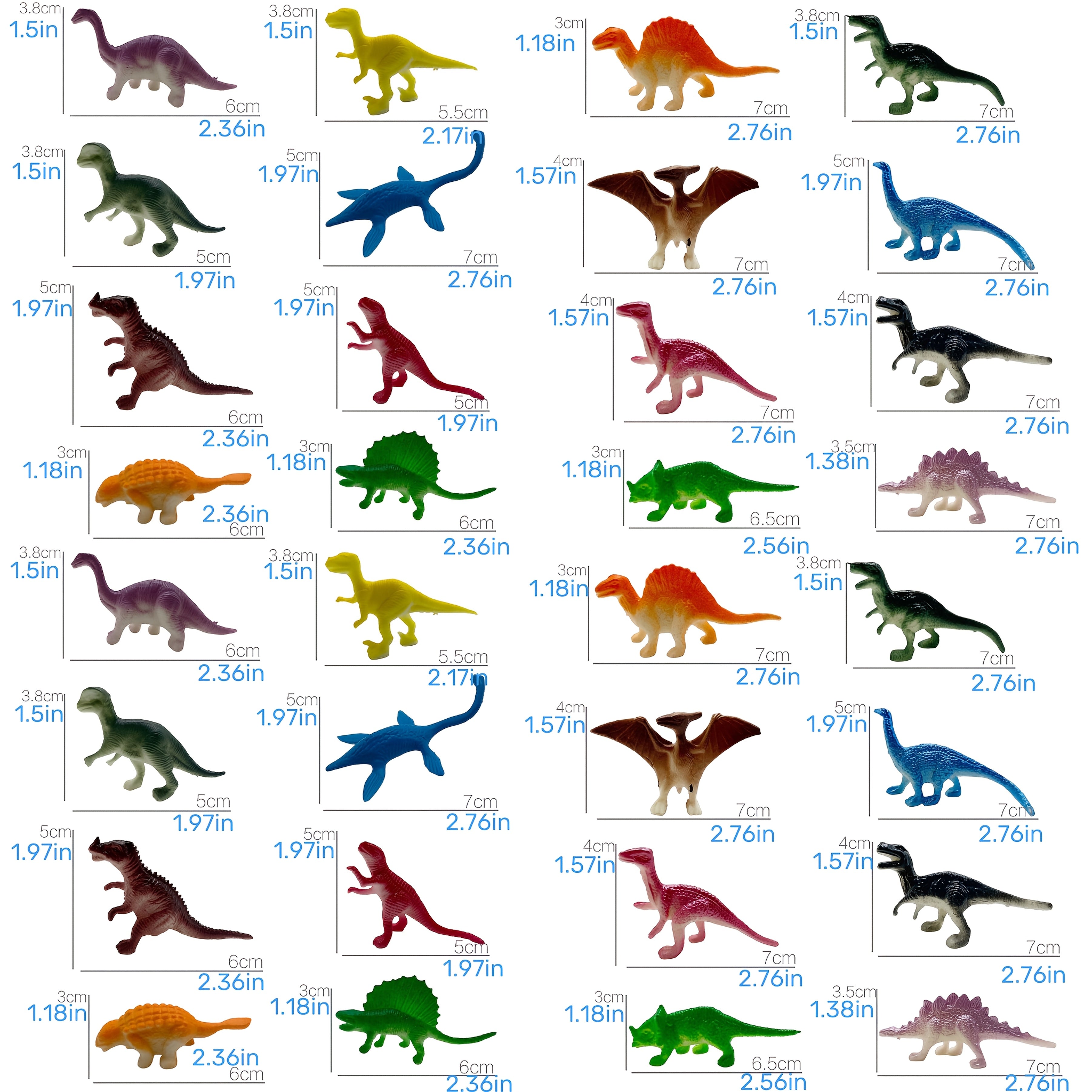 32pcs Dinosaur Model Set - T Rex, Pterosaur, Triceratops - Collectibles & Toys