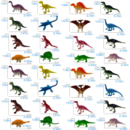 32pcs Dinosaur Model Set - T Rex, Pterosaur, Triceratops - Collectibles & Toys