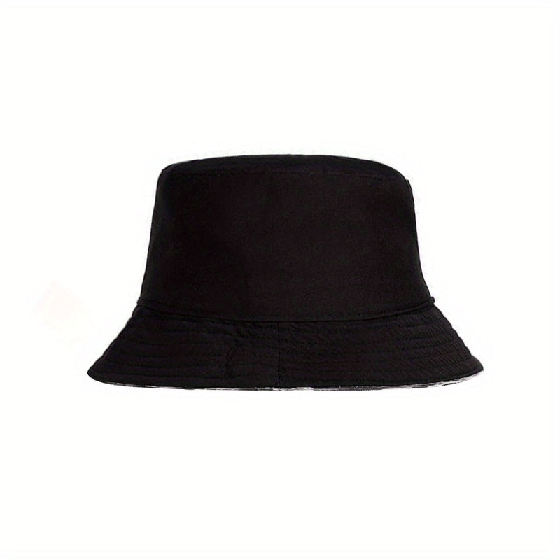 Unisex Wide Brim Sunshade Bucket Hat Coconut Tree Print Double Sided Sun Hat
