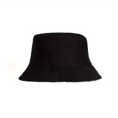 Unisex Wide Brim Sunshade Bucket Hat Coconut Tree Print Double Sided Sun Hat