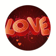 LOVE Font Pattern Round Mouse Pad 20x20cm For Games Home Office