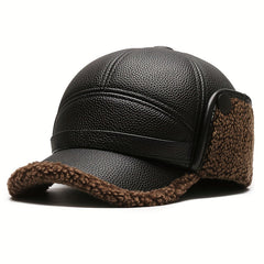Men's Warm Wide Brim Baseball Cap for Winter Outdoor Ear Protection