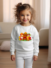 Cartoon Christmas Bear Graphic Crew Neck Long Sleeve Sweatshirt