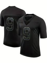 Men's Breathable Rugby Jersey Active Embroidered V Neck Short Sleeve Uniform