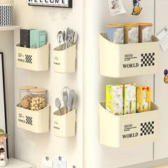 Cream Wind Punching Magnetic Refrigerator Side Storage Box