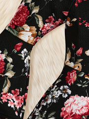 2pcs Baby Girls Floral Print Top & Trousers Set for Autumn Winter