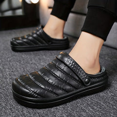 Men's Soft Plush Cozy House Slippers Clogs Anti skid Slip on Shoes
