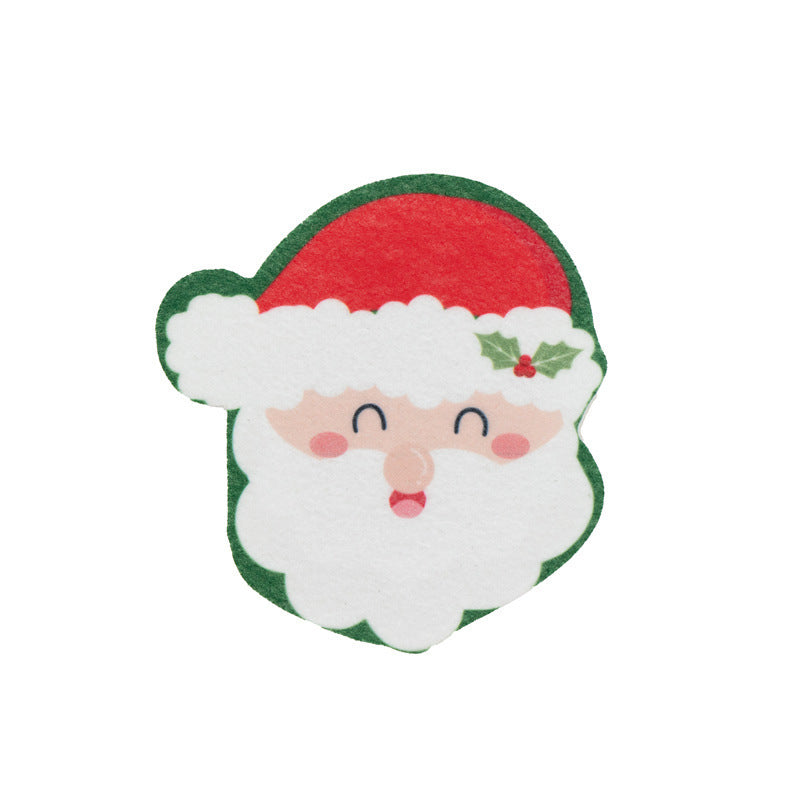 Christmas Sponge Wipe Scouring Pad Dishwashing Cotton Kitchen Cleaning Brush