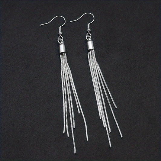 Women Long Tassel Drop Dangle Earrings Fine Ear Jewelry 1Pair
