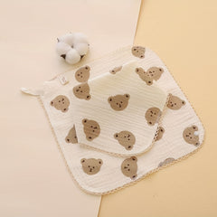 Baby Bib Cotton Gauze Small Square Towel With Lace Towel Bib