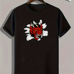 Monster Print Men's Graphic T shirt for Summer
