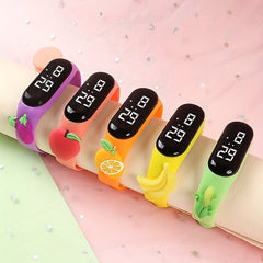 5pcs Cartoon Fruit Kids' Watch Set Colorful Wristwatches for Girls