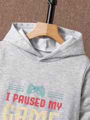 Boys Casual Long Sleeve Hooded Sweatshirt & Sweatpants Set