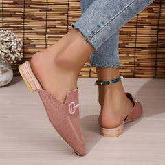 Women's Mesh Mules Closed Toe Slip On Backless Loafers