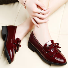Pointed Toe Slip on Loafers Low Heel Shoes For Women
