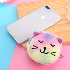 Cartoon Bear Cat Plush Coin Purse Wallet Outdoor Traveling Holiday Gift