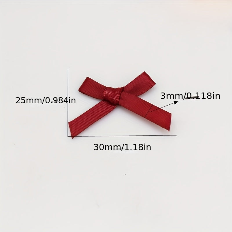 36 Colorful 3MM Polyester Bows for DIY Crafts & Jewelry