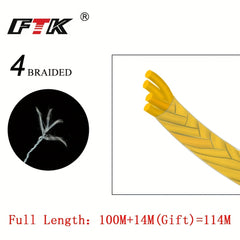 114M 4 Strands Braided Fishing Line Durable Fishing Gear