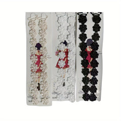 3 Pairs Floral Lace Shoulder Straps, Adjustable Underwear Straps