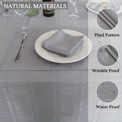 Natalie Gray Polyester Rectangle Tablecloth Wrinkle Resistant