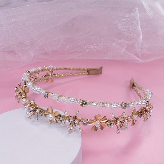 Rhinestone Pearl Headband Bridal Wedding Hair Accessory