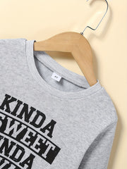 Kid's Thermal Sweatshirt Kinda Sweet Kinda Savage Print Pullover