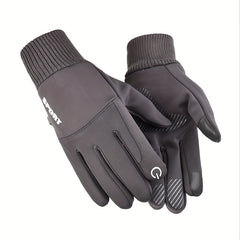 Men's Warm Velvet Cycling Gloves Anti-slip Touch Screen